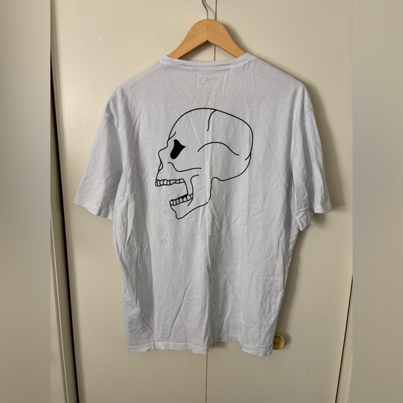 Skull Print Selected White T-Shirt - Picture 4 of 4